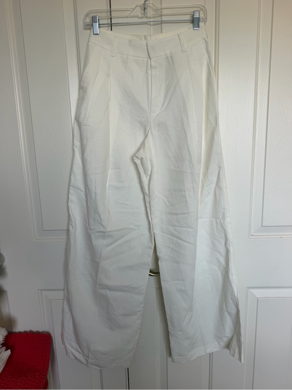 Zara Cream Wide-Leg Chinos